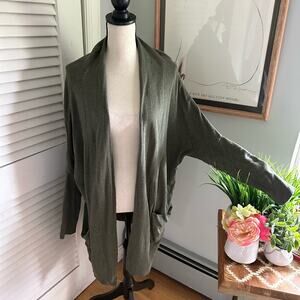 Pact Women's Olive Green Cardigan Sweater